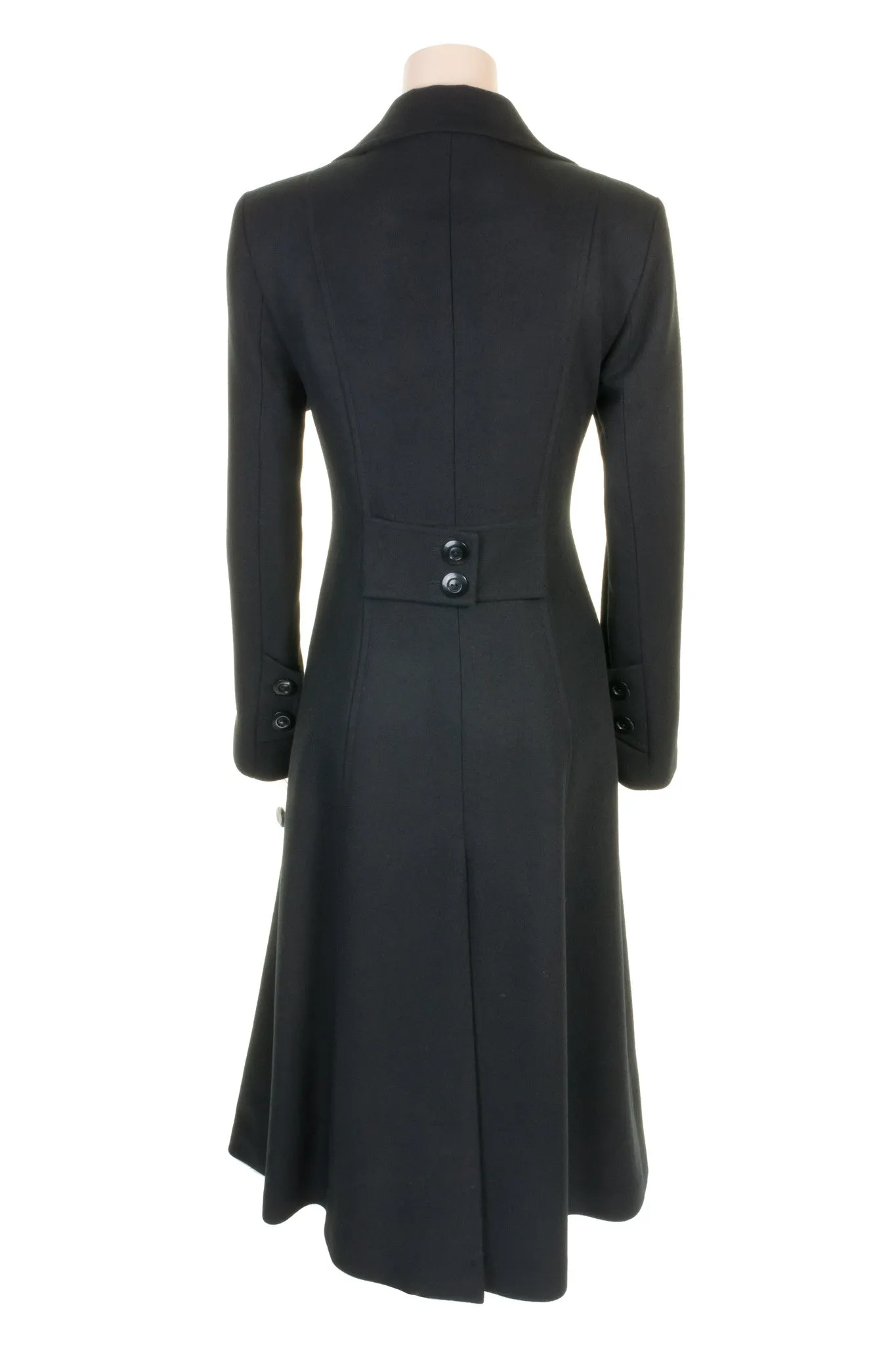 Busy Clothing Womens Black Long Wool Blend Coat