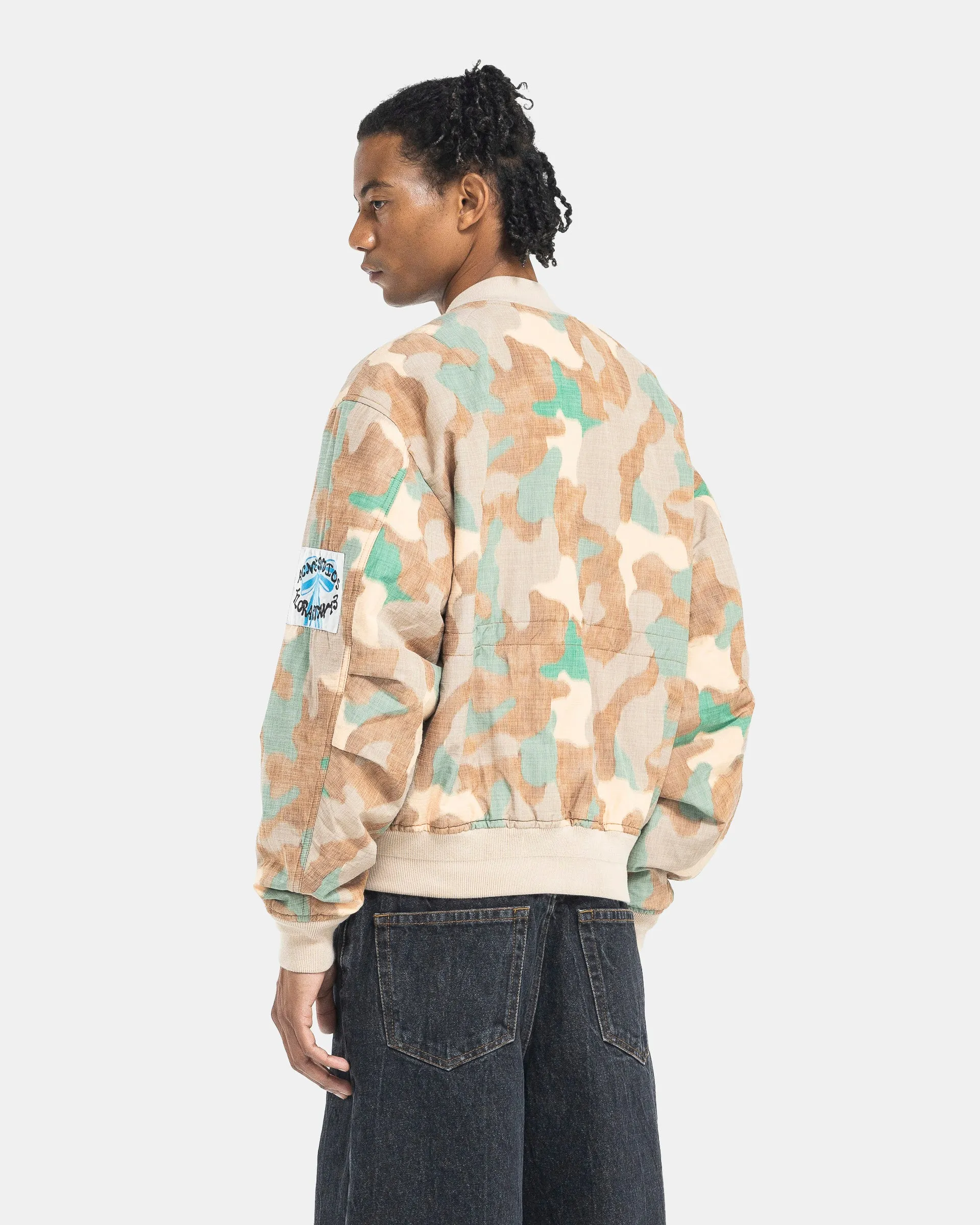 Camo Bomber Jacket in Orange & Green