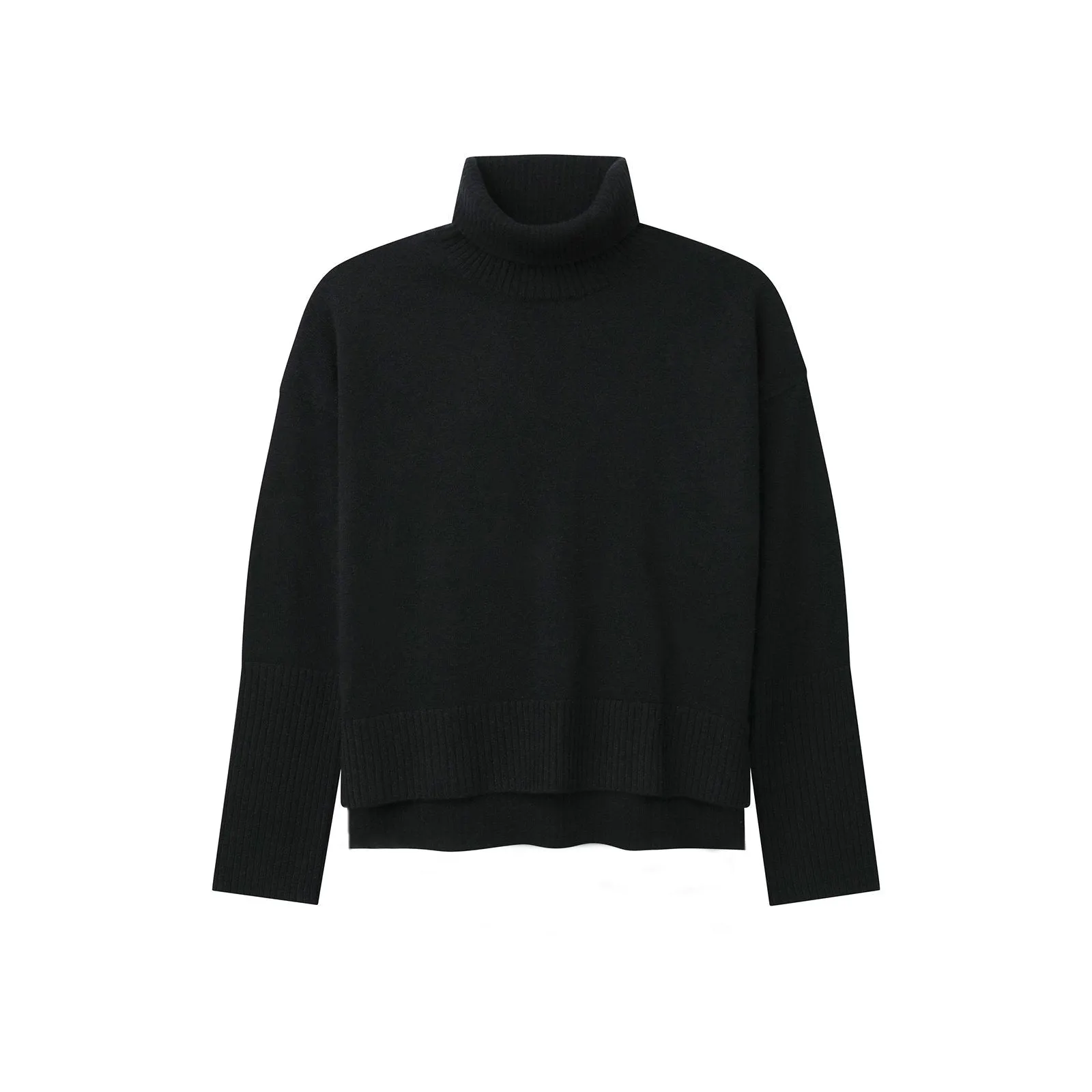 Cashmere High-Low Turtleneck