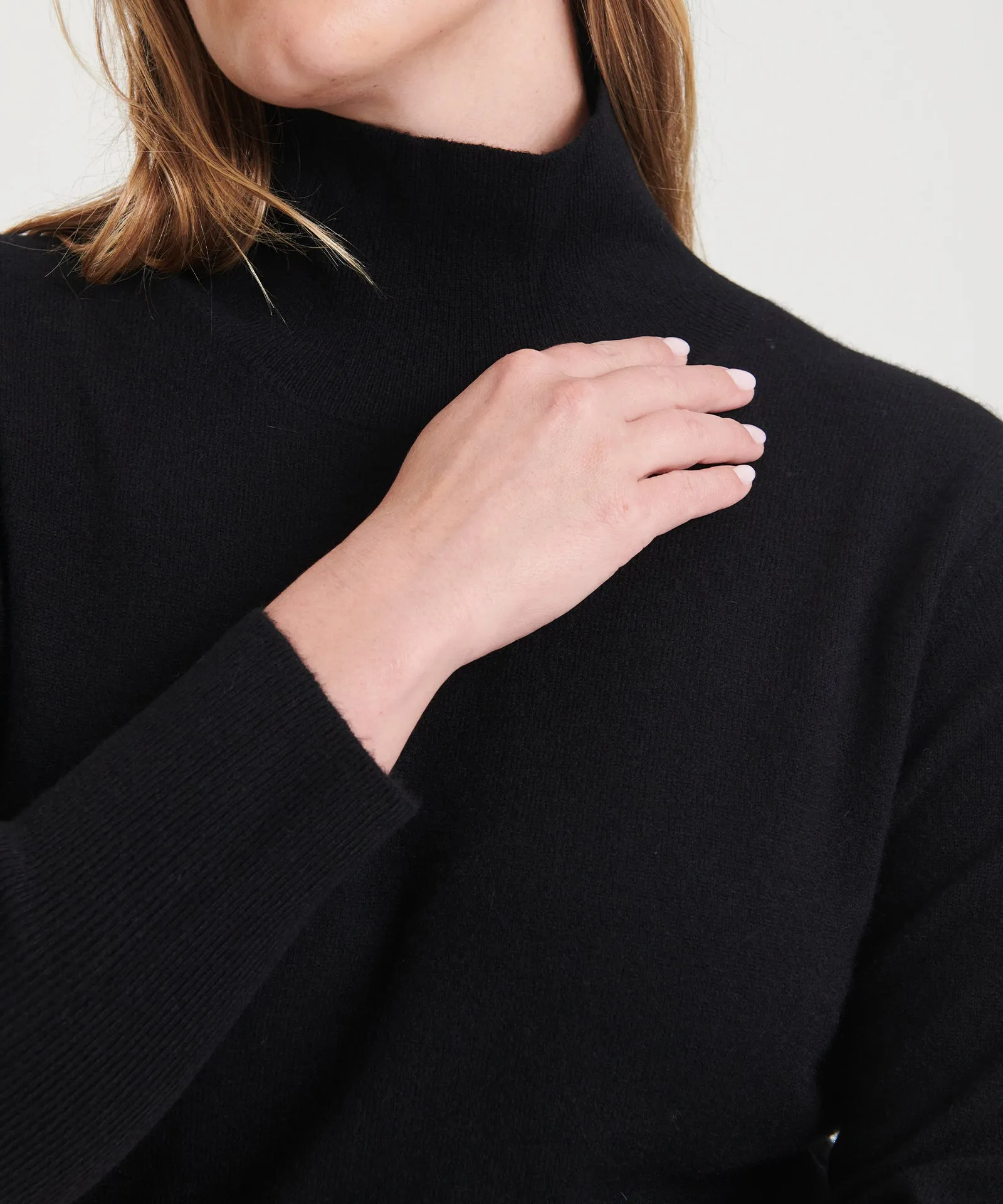 Cashmere Turtleneck Dress with Slits