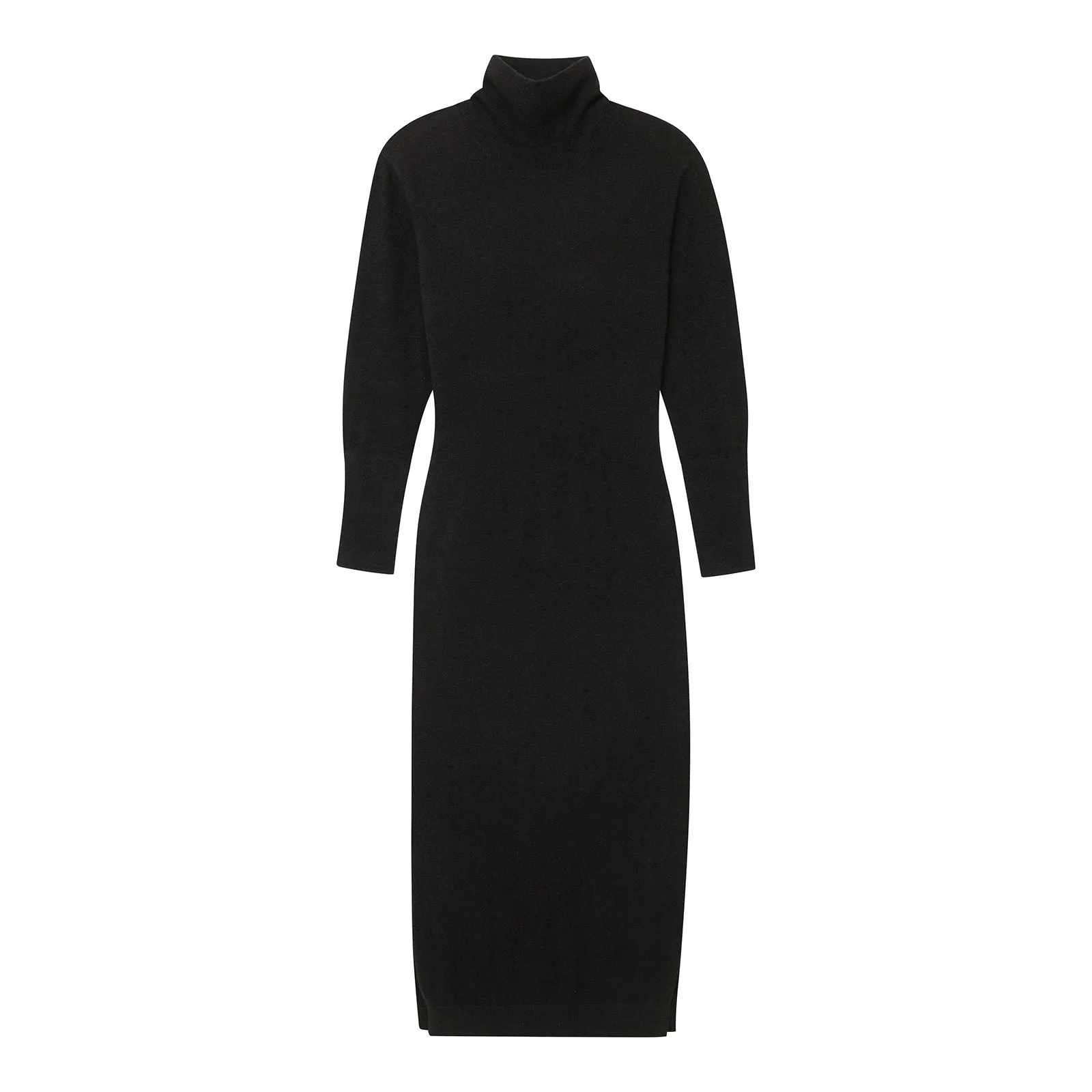 Cashmere Turtleneck Dress with Slits