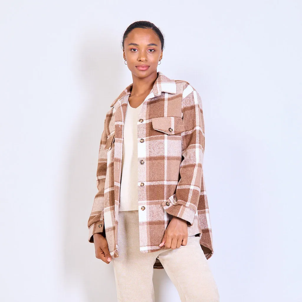 Checked shirt jacket wholesale