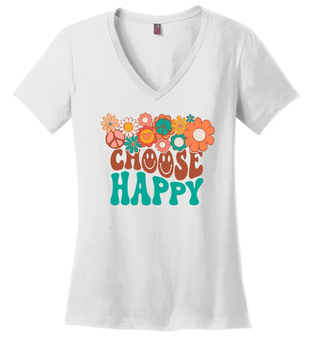 Choose Happy V-neck