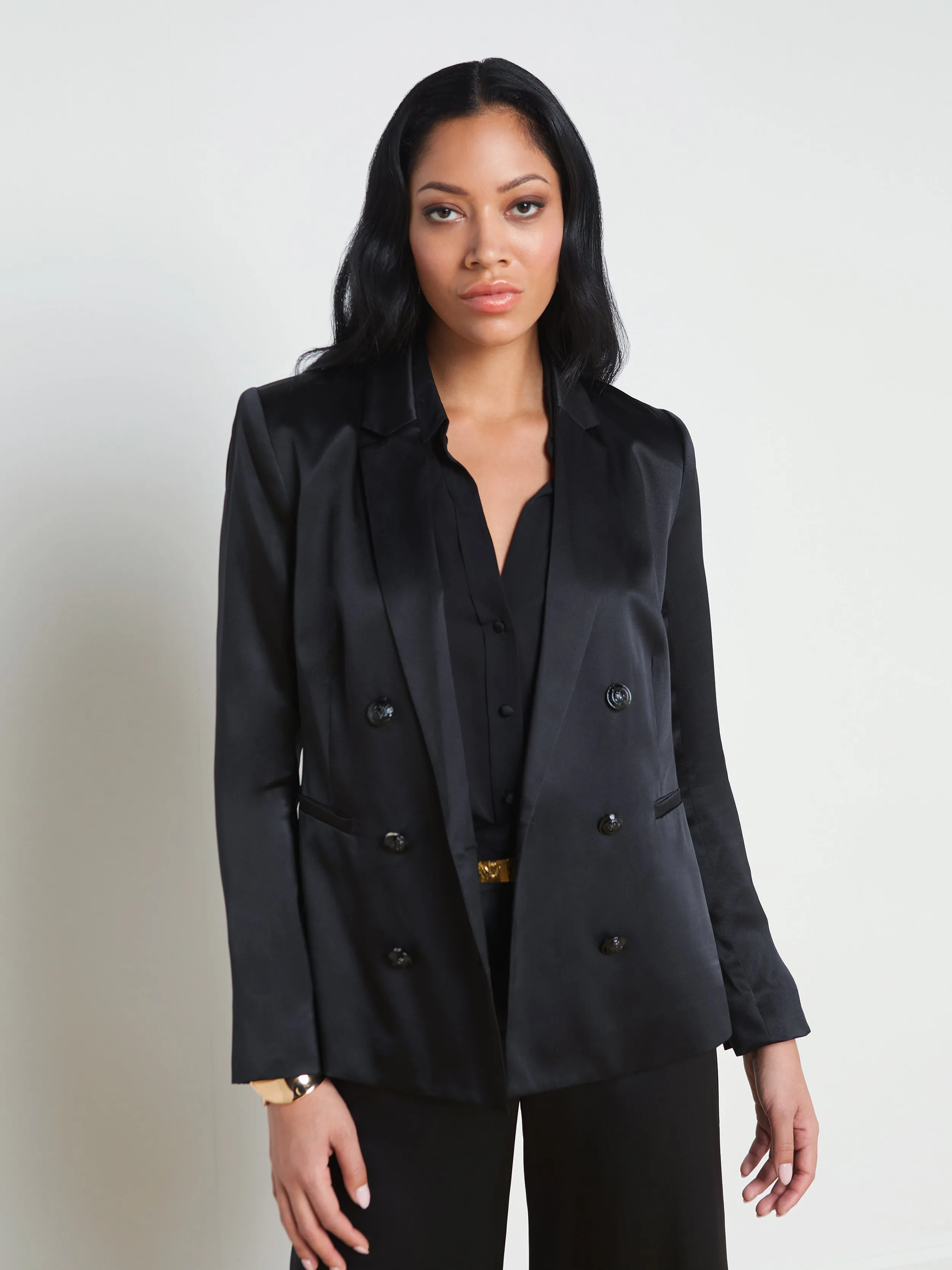 Colin Silk Charmeuse Blazer