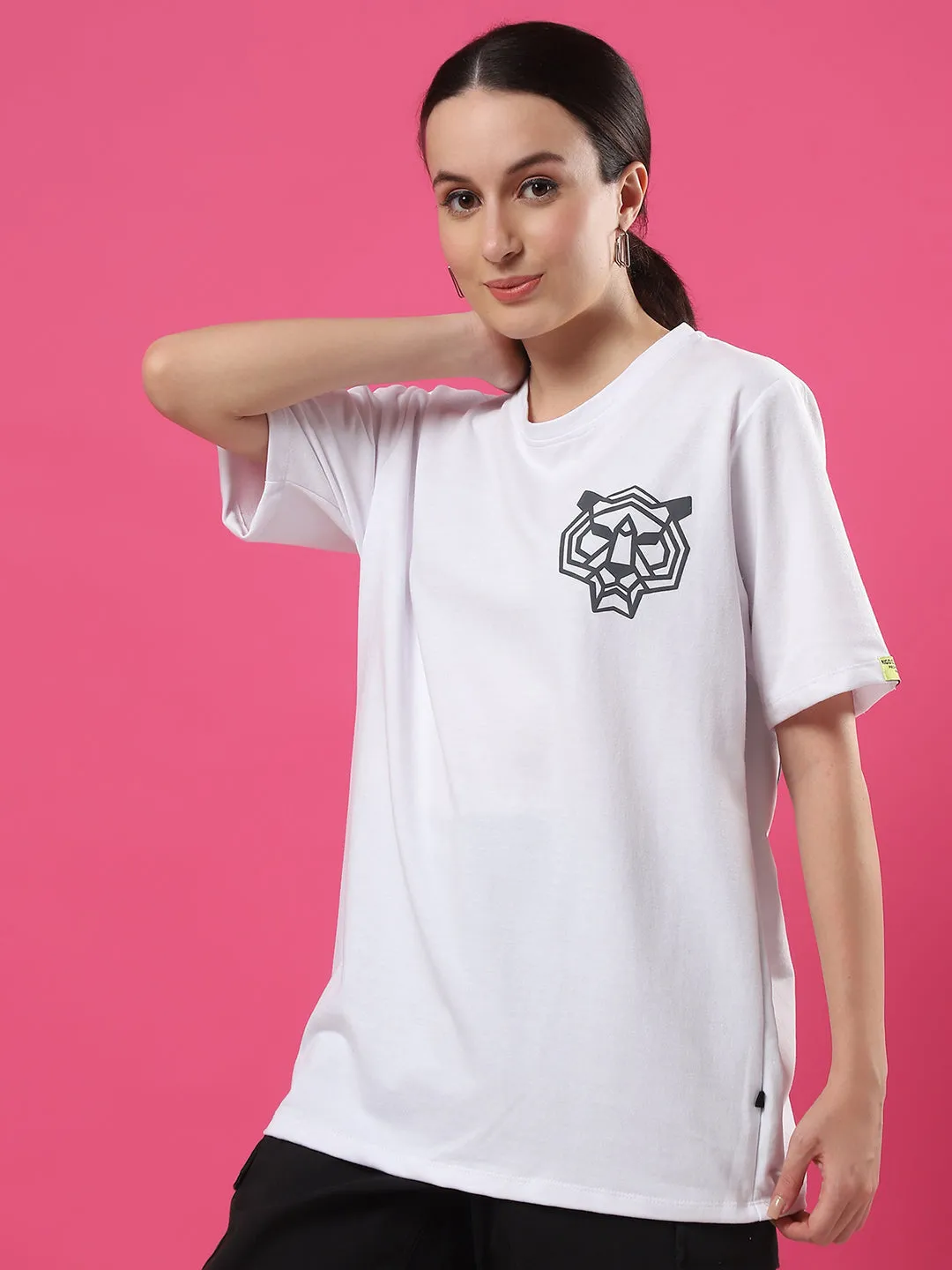 Cool & Comfy Oversized Terry T-Shirt with Puff Print