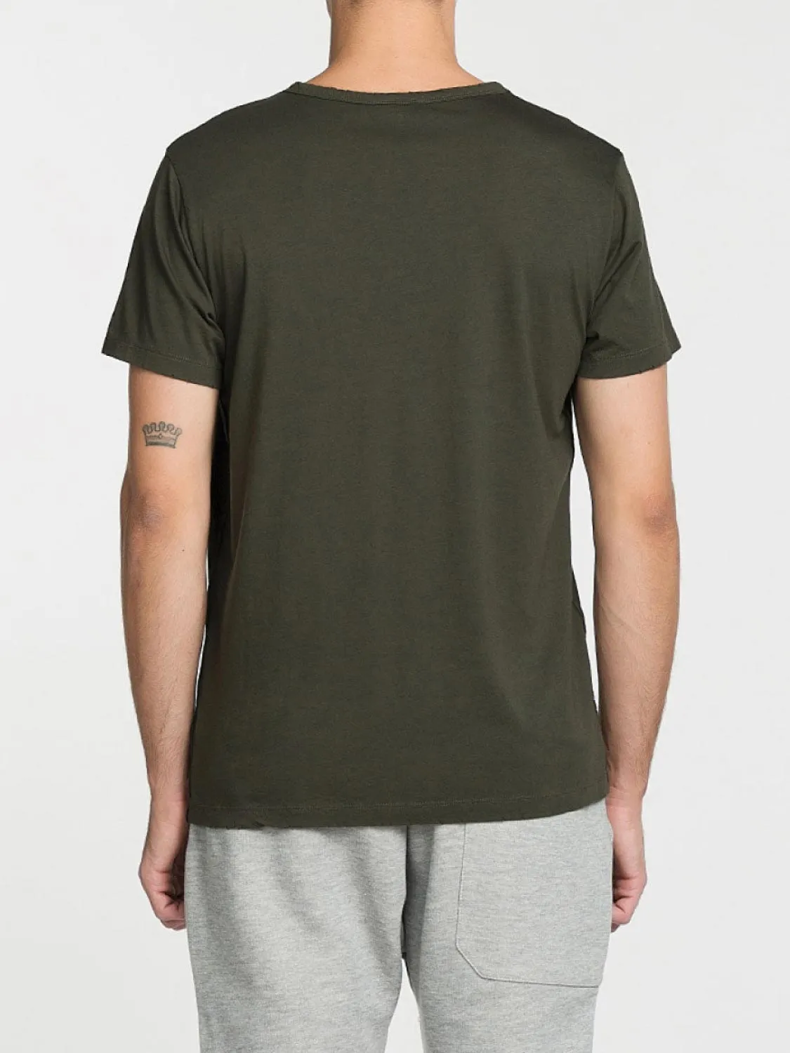 Crew Neck Regular Fit Organic Cotton T-shirt Military Khaki