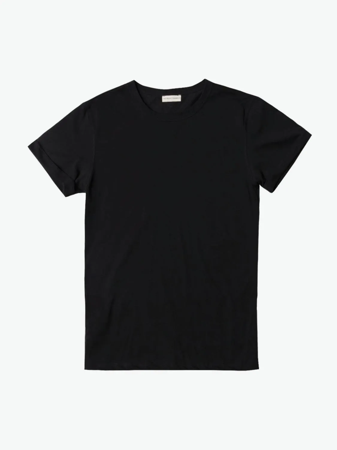 Crew Neck Ribbed T-Shirt Black