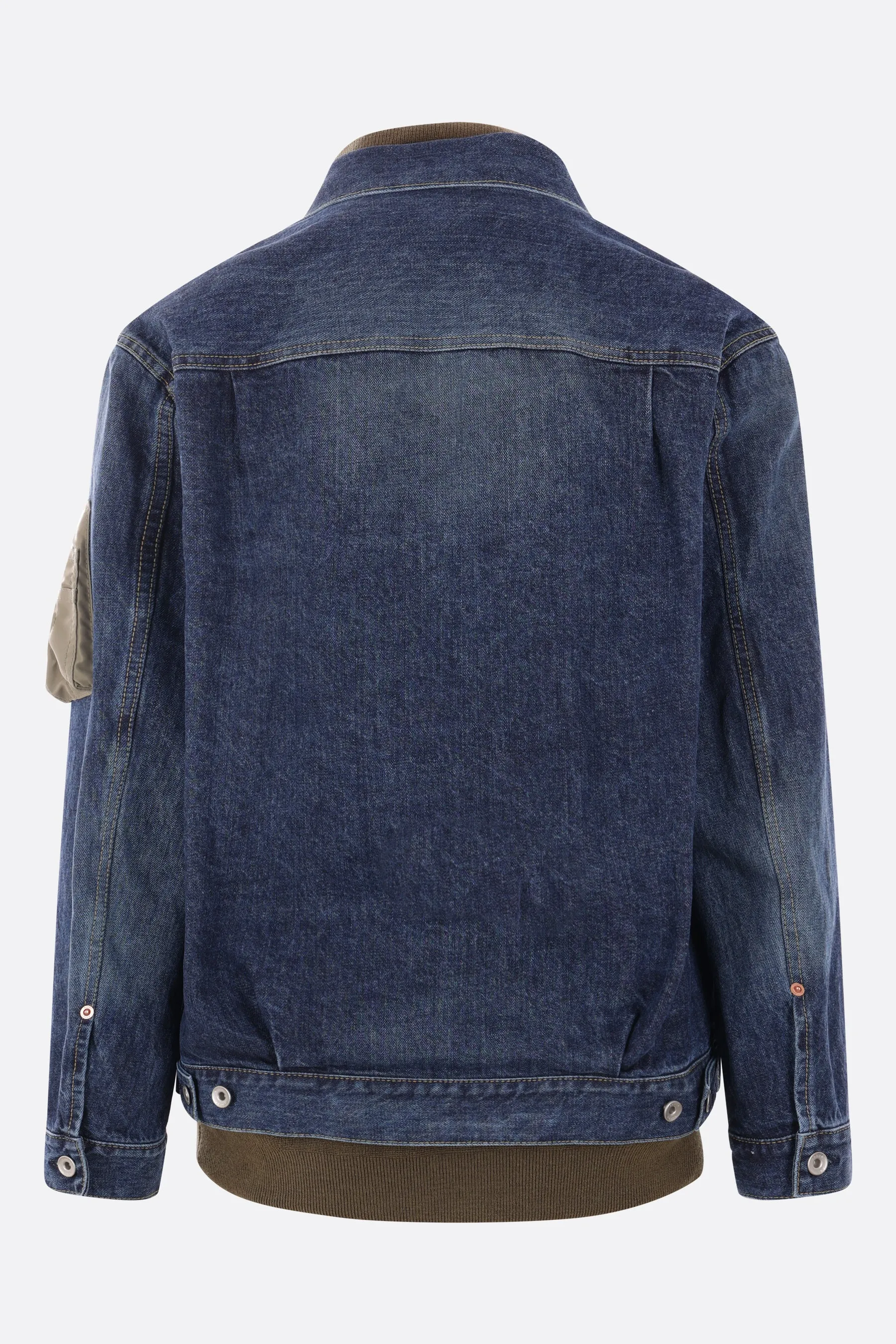 denim and nylon blouson jacket