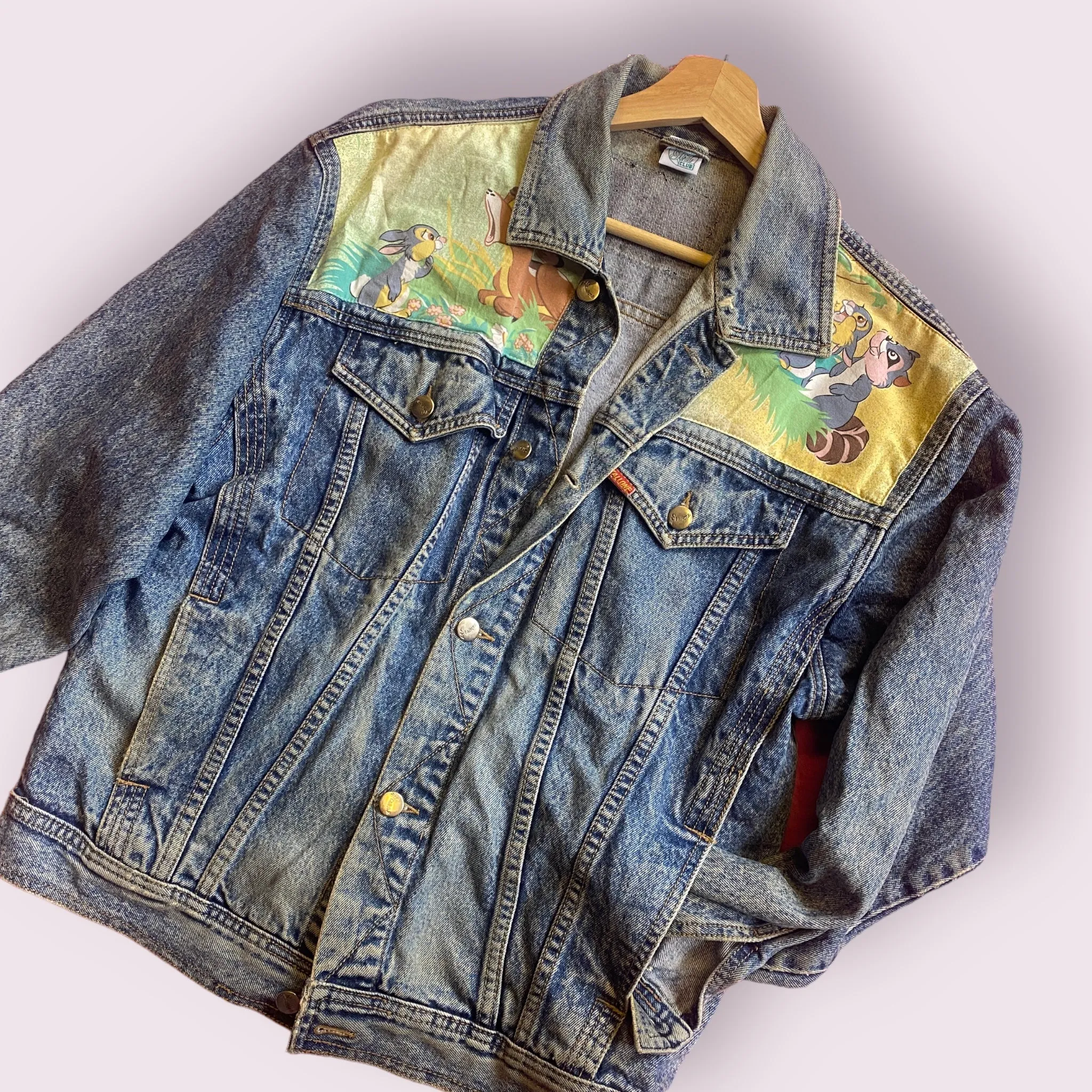 Denim Jacket made with Reworked Duvet Cover.