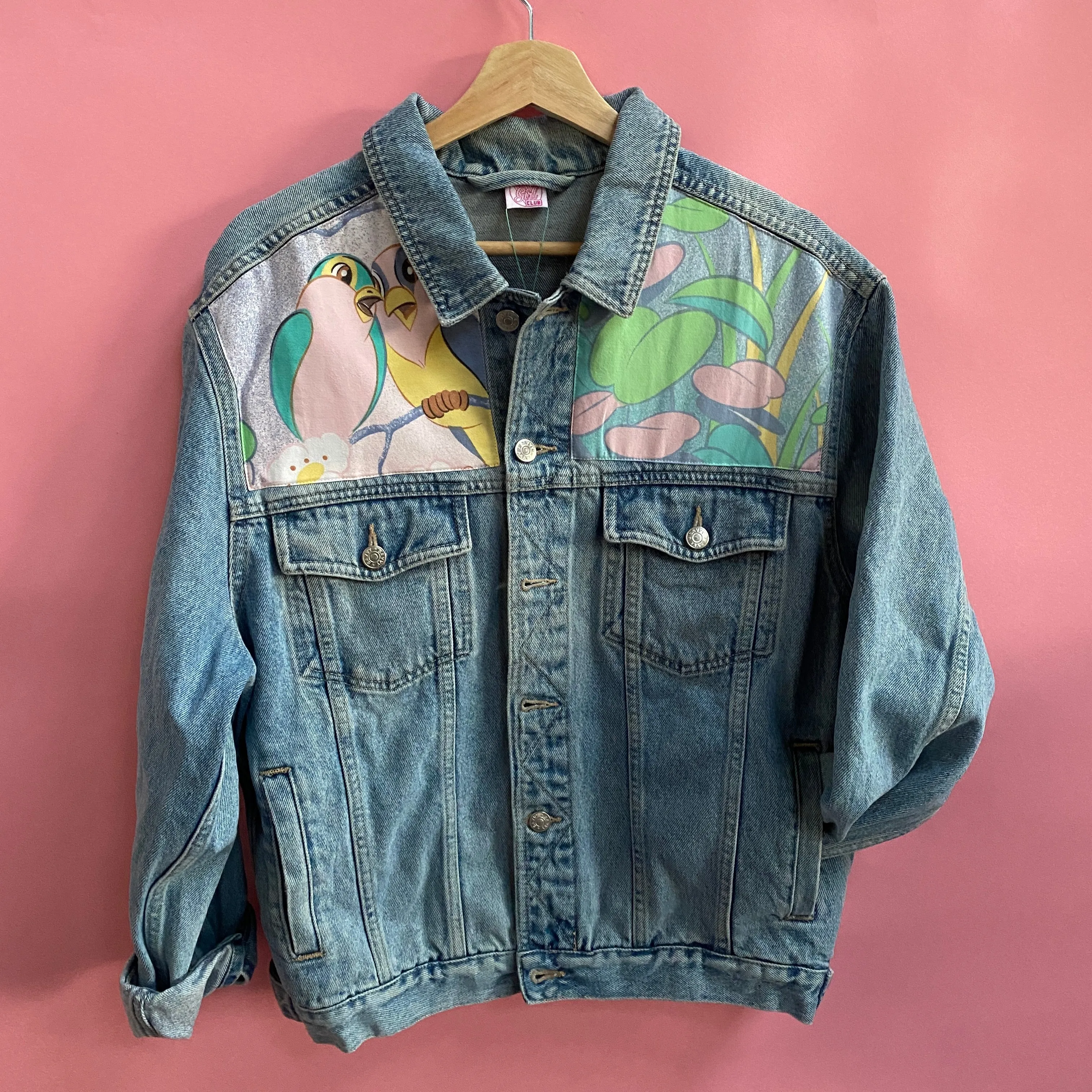 Denim Jacket made with Reworked Duvet Cover.