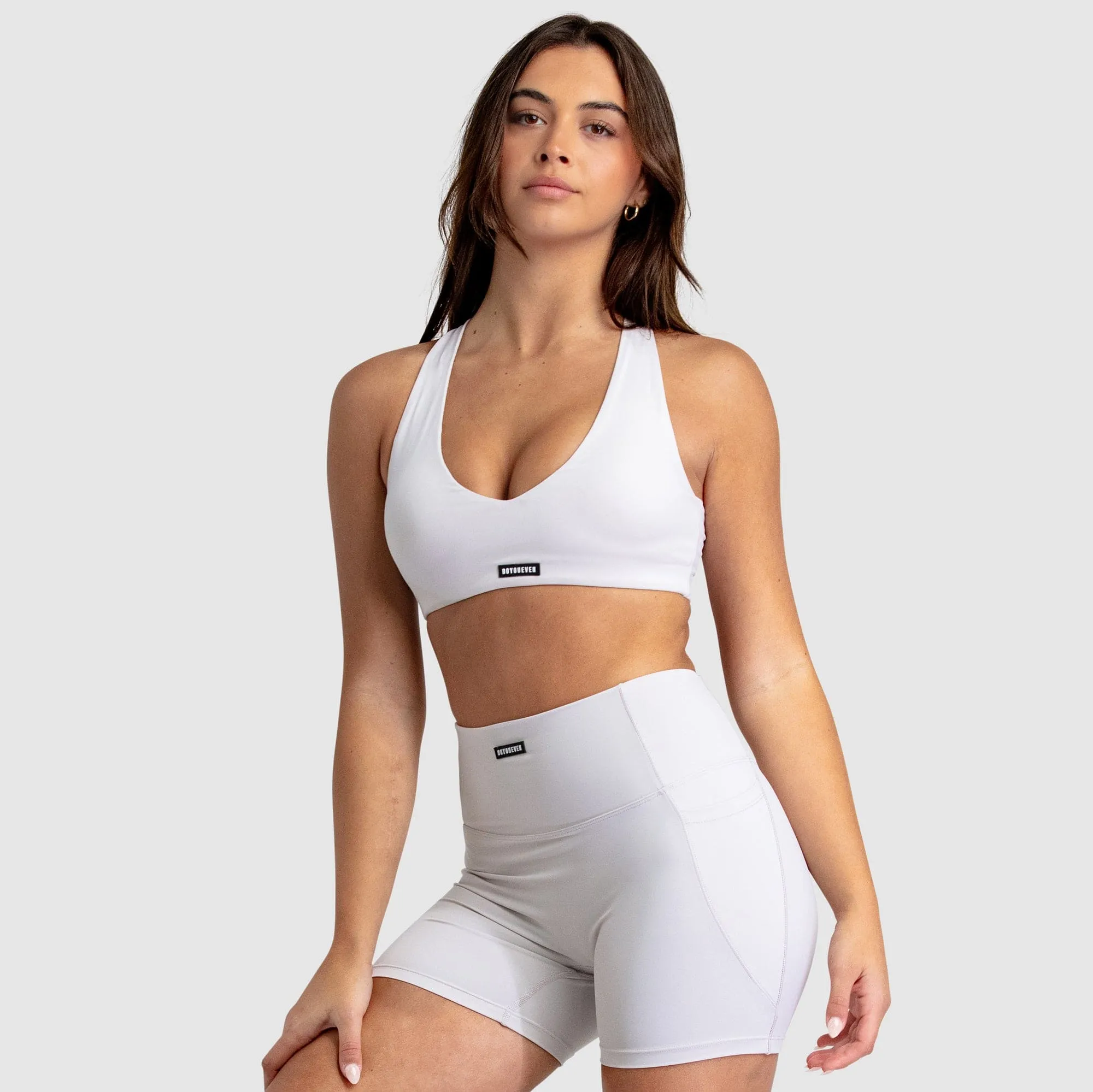 Desire V-Neck Crop - Ivory White