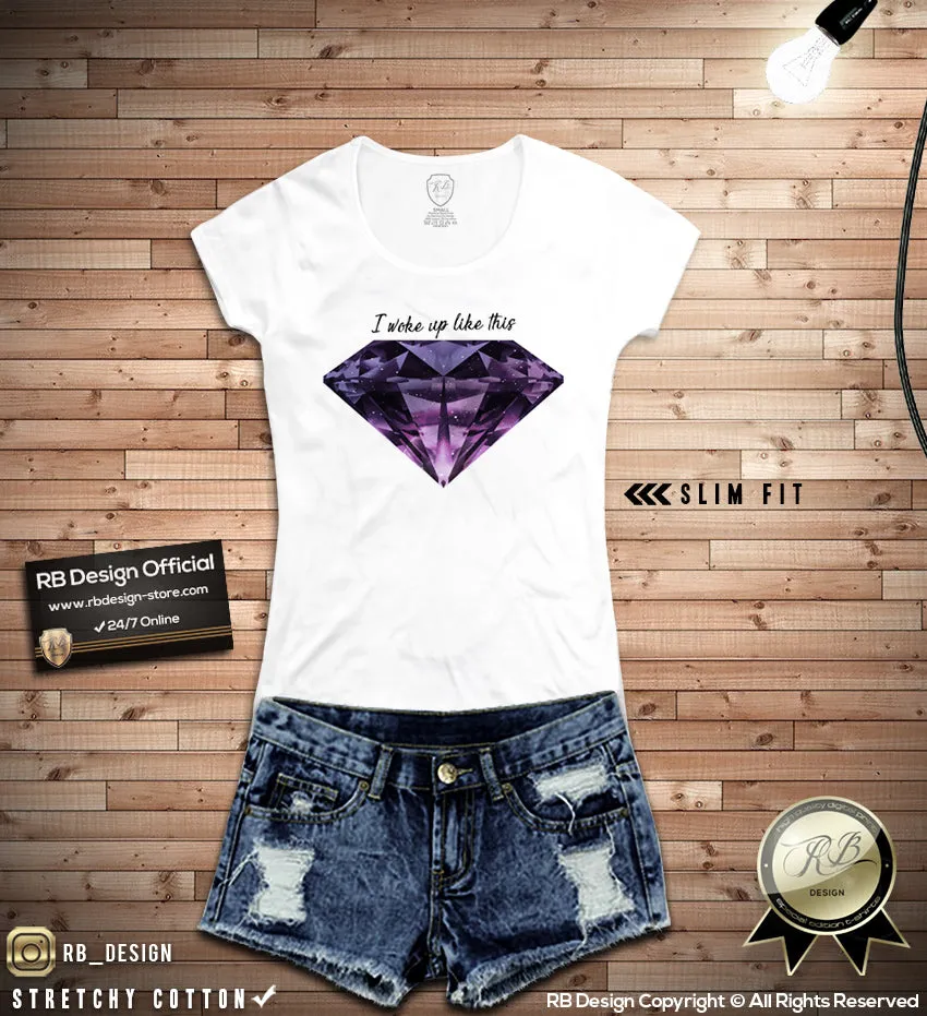 Diamond Women's T-shirt I Woke Up Like This Tank Top WD070 Purple Galaxy Special