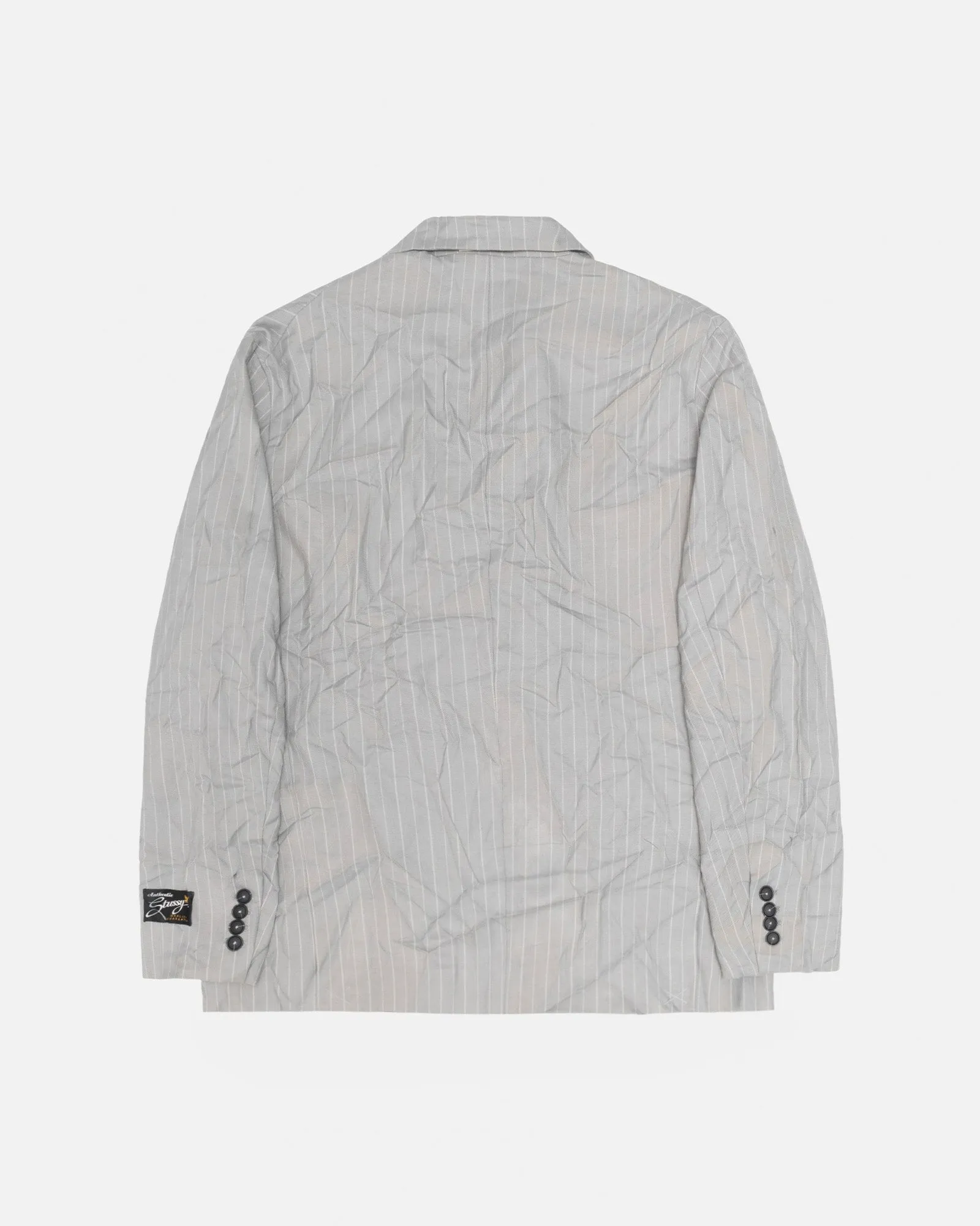 DOUBLE-BREASTED BLAZER WRINKLED STRIPE