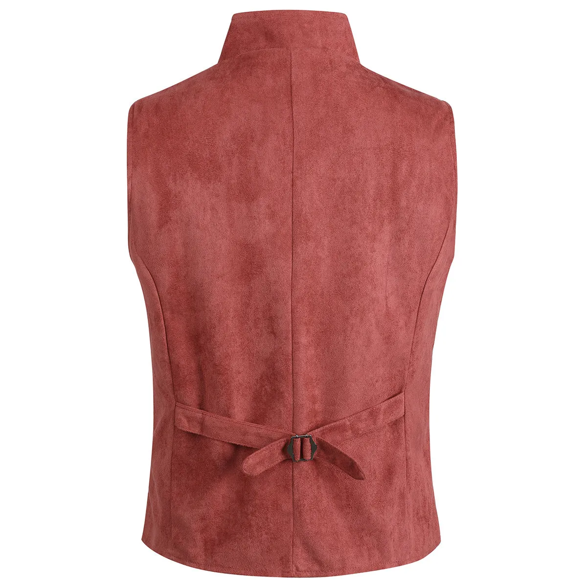 Double Breasted Velvet Gothic Steampunk Maroon Dress Vest