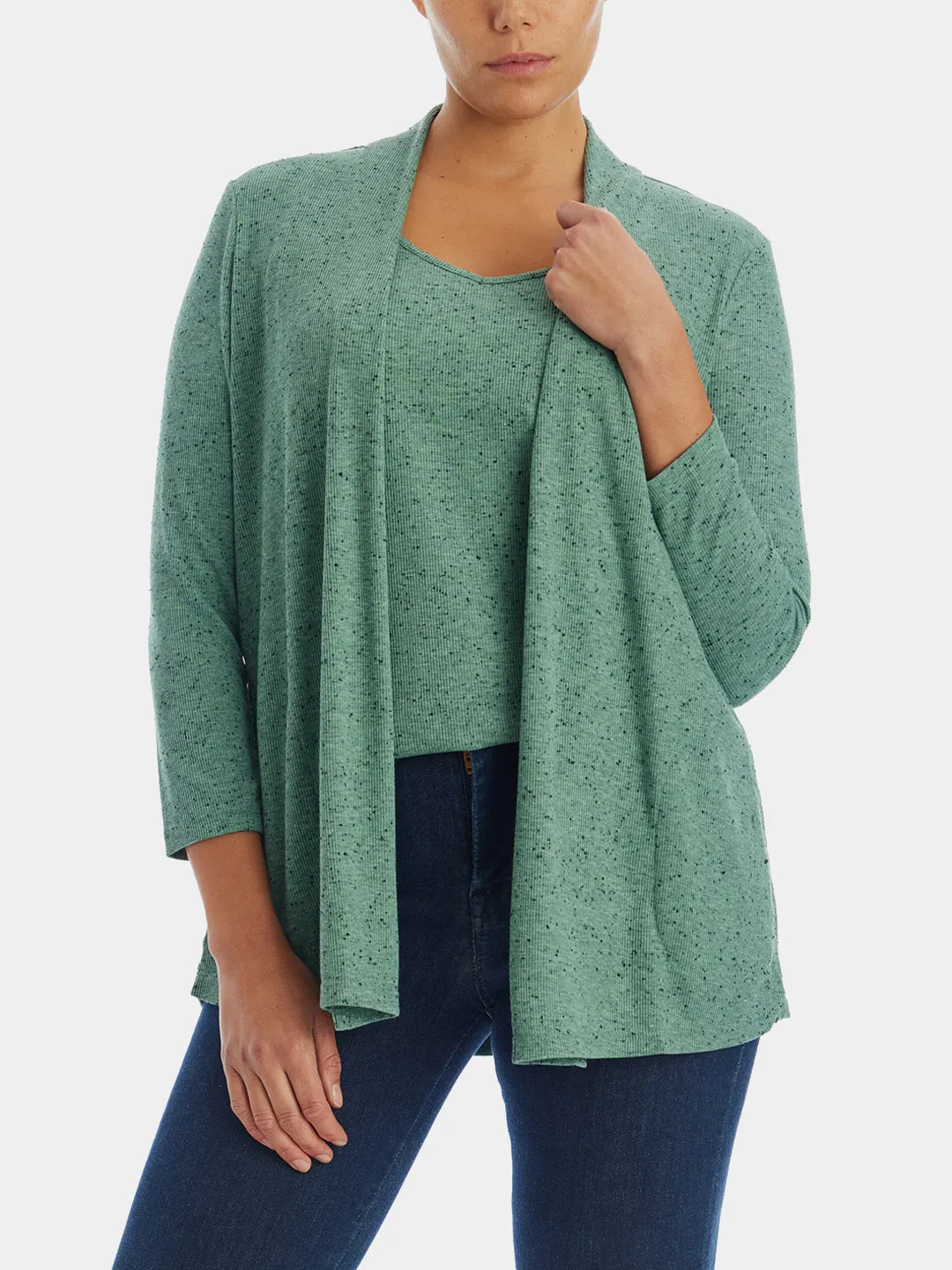 Drapey Ribbed Knit Cardigan