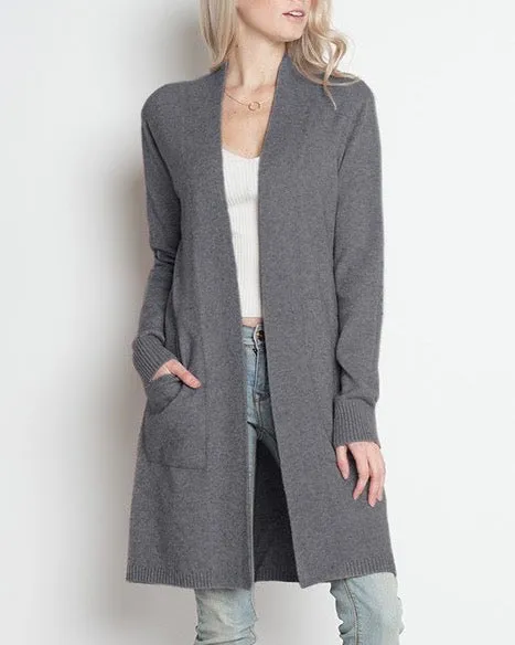 Dreamers - Coatigan with Pockets in Grey