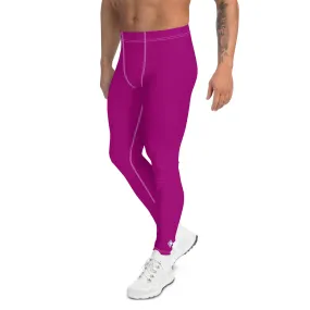 Effortless Active Style: Solid Color Leggings for Him - Vivid Purple