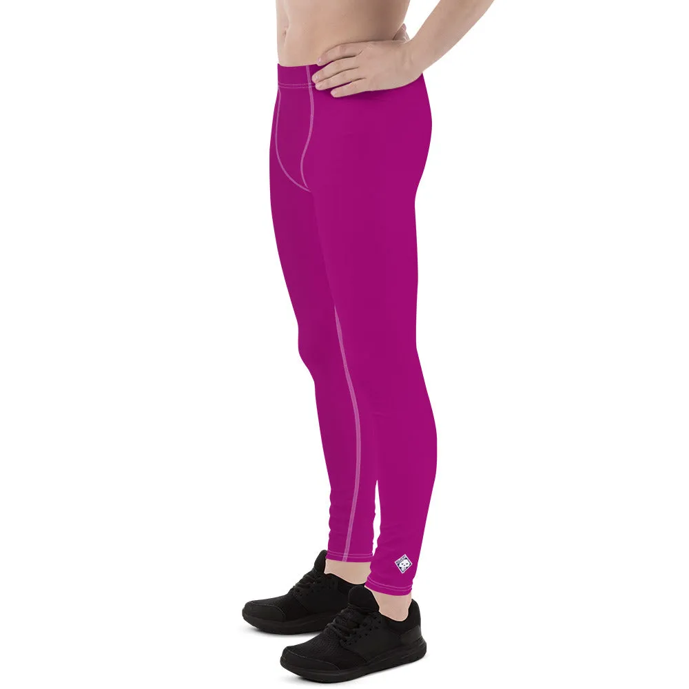 Effortless Active Style: Solid Color Leggings for Him - Vivid Purple