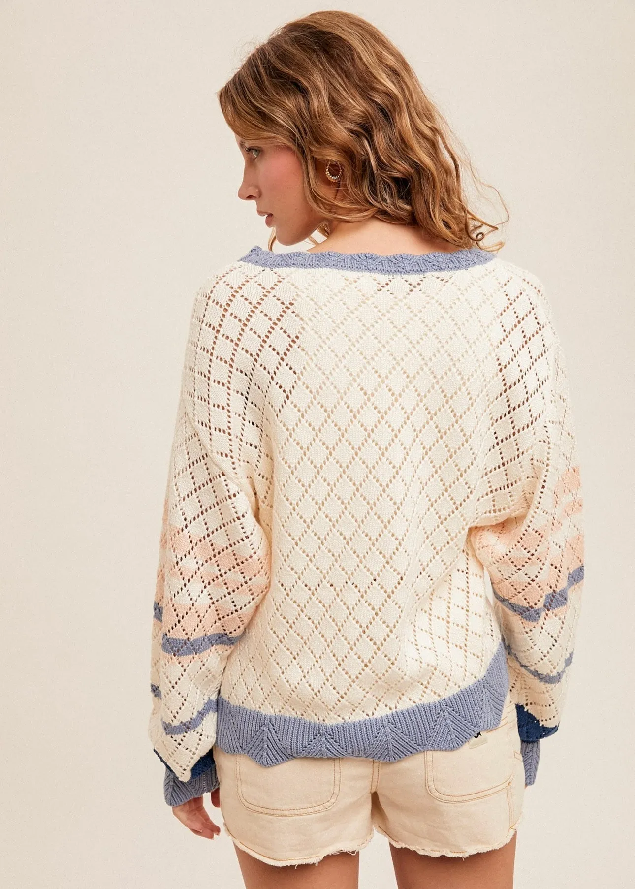 FINAL SALE - Spring Blessings Pointelle Relaxed Pullover