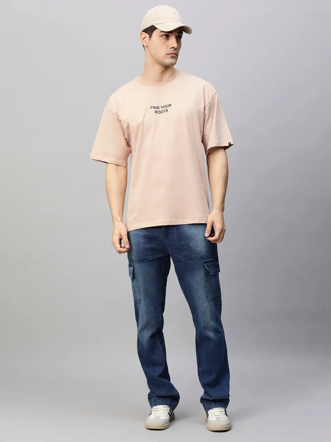 Find Your Roots Men Oversized Puff Printed T-shirt