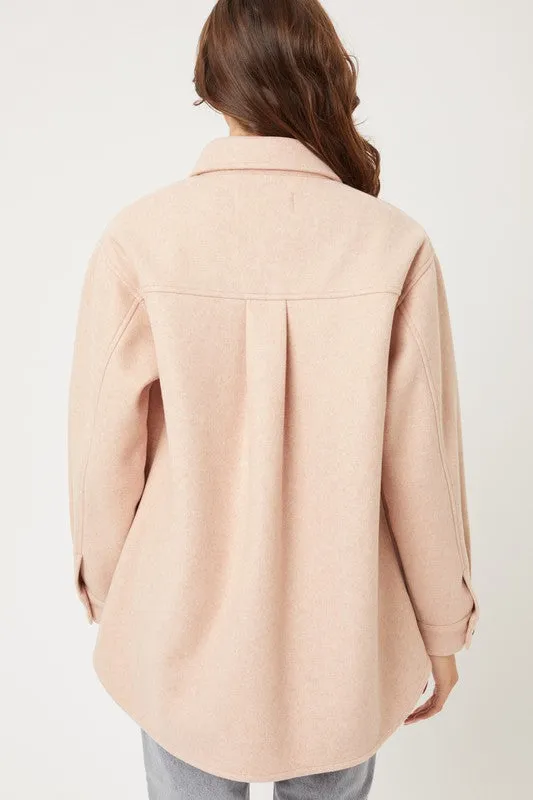 Fleece Oversized Shacket in Several Neutral Colors