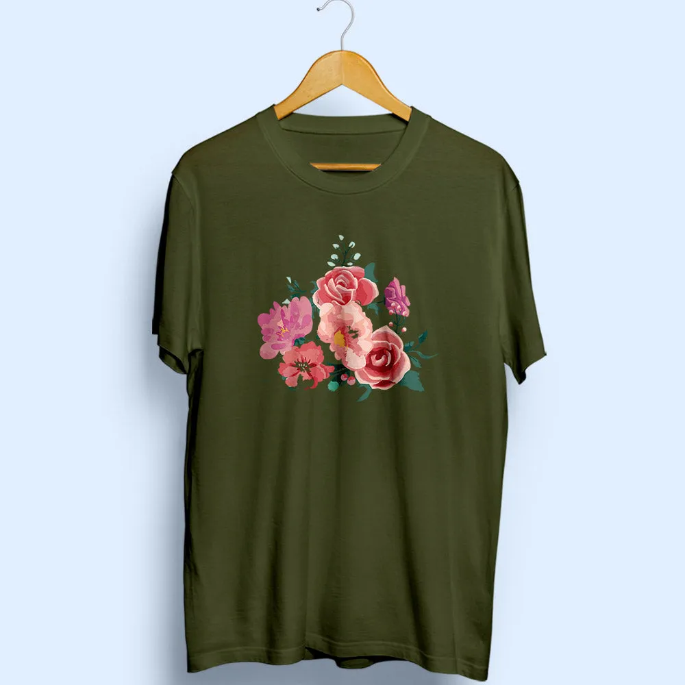 Flowers Half Sleeve T-Shirt