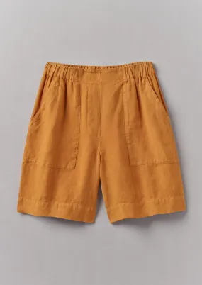 Garment Dyed Linen Shorts | Marigold