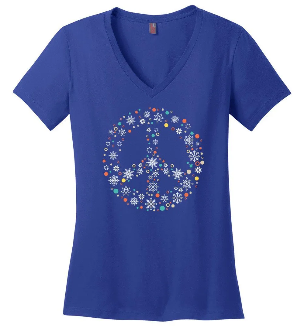 Holiday Peace Sign V-neck