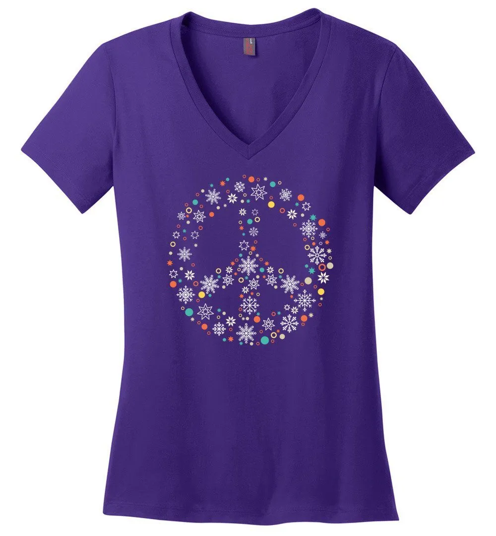 Holiday Peace Sign V-neck