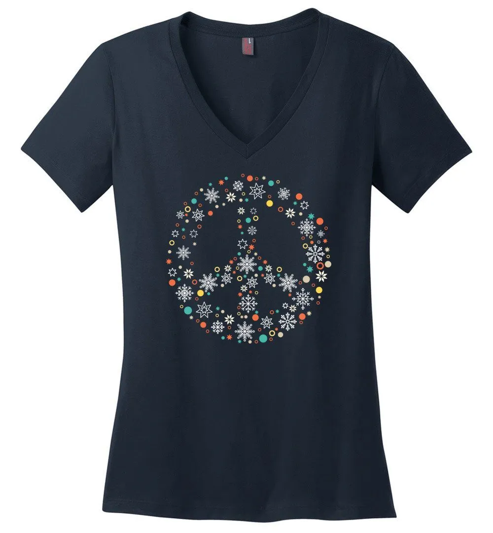 Holiday Peace Sign V-neck