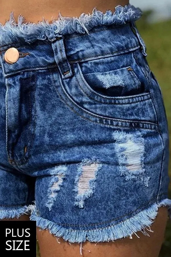 Hot Girl Summer Denim Distressed Shorts