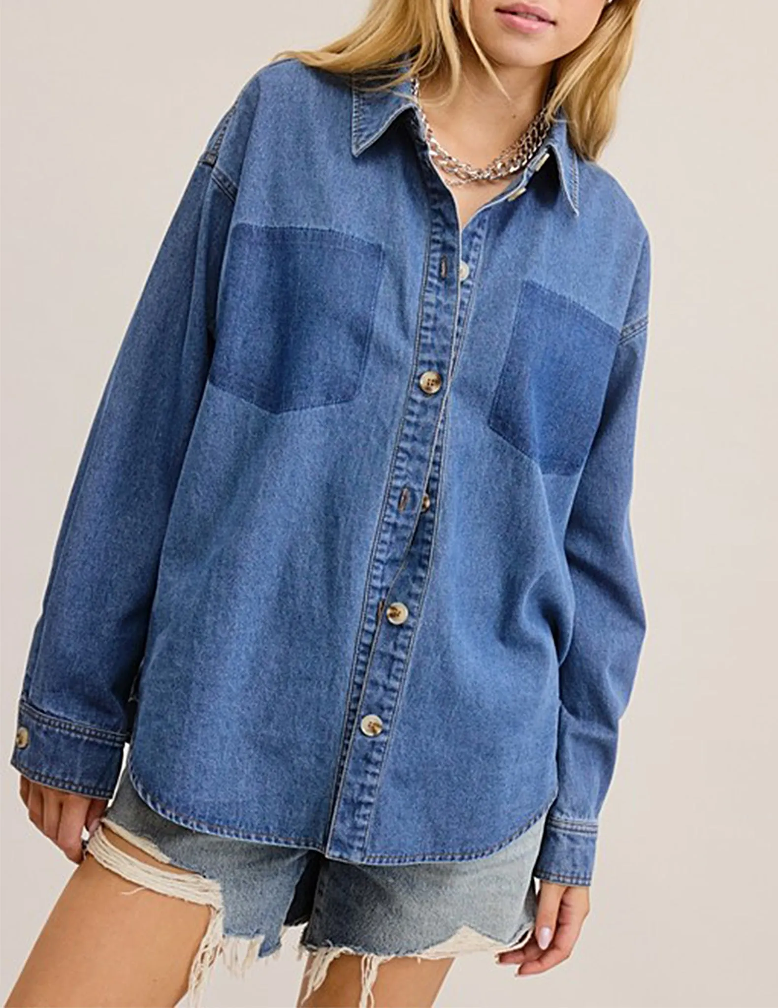 Ivonne Denim Button Up Shirt