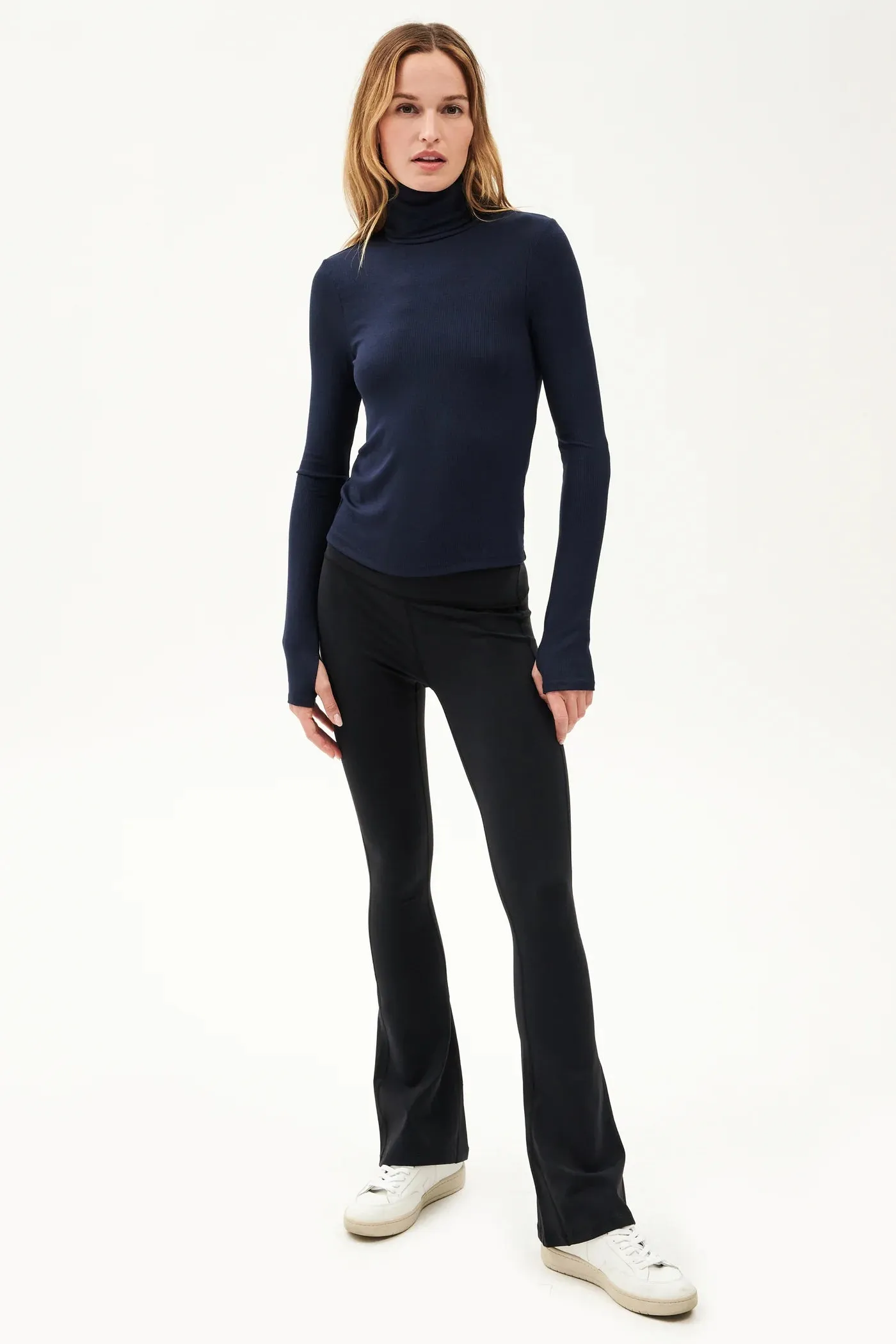 Jackson Rib Turtleneck: Indigo