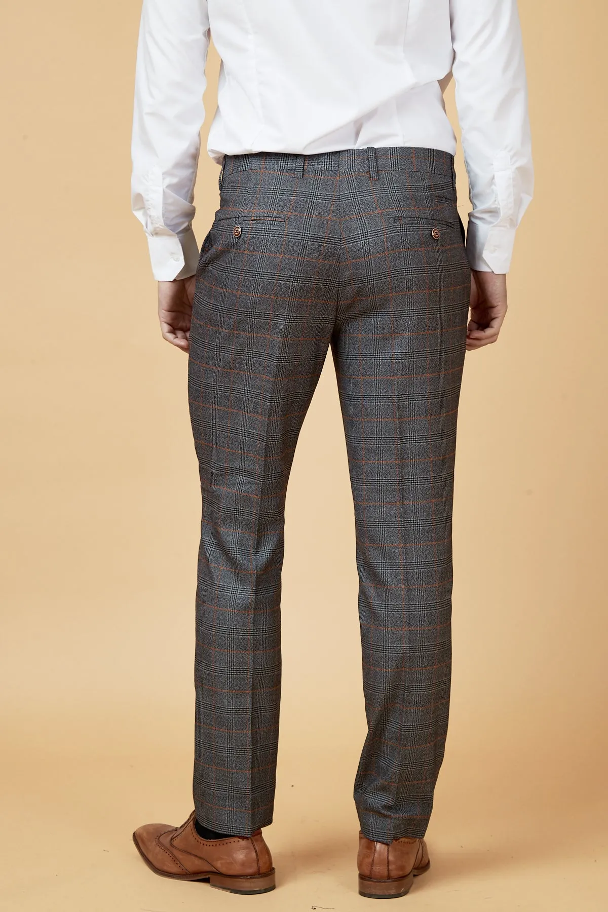 JENSON - Grey Check Suit with Double Breasted Waistcoat