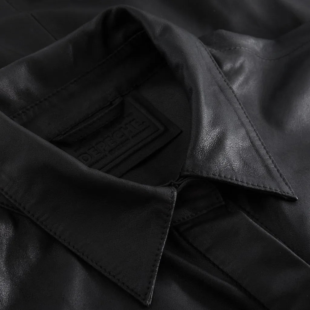 Kelly long leather shirt / 50162 - Black (Nero)