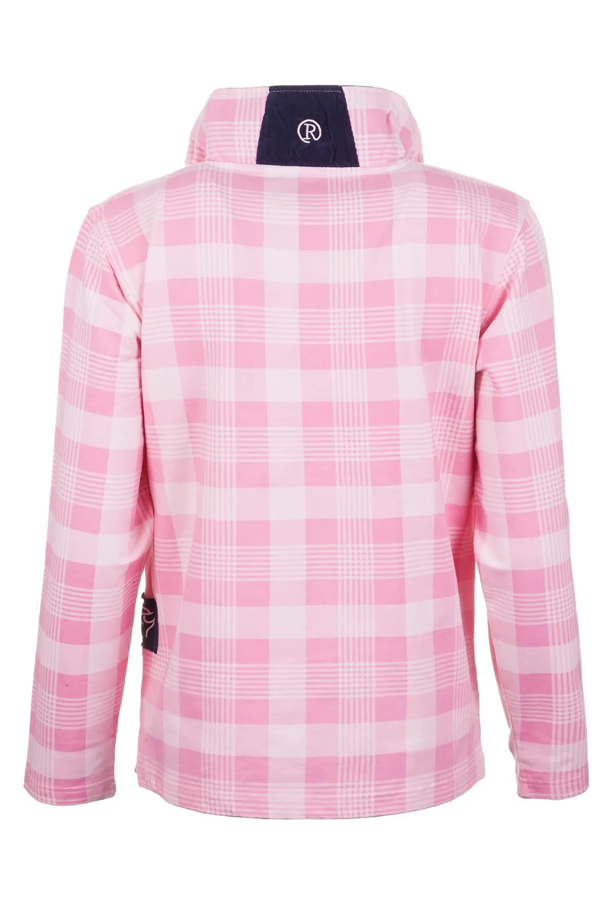 Ladies Half Zip Checked Sweatshirt