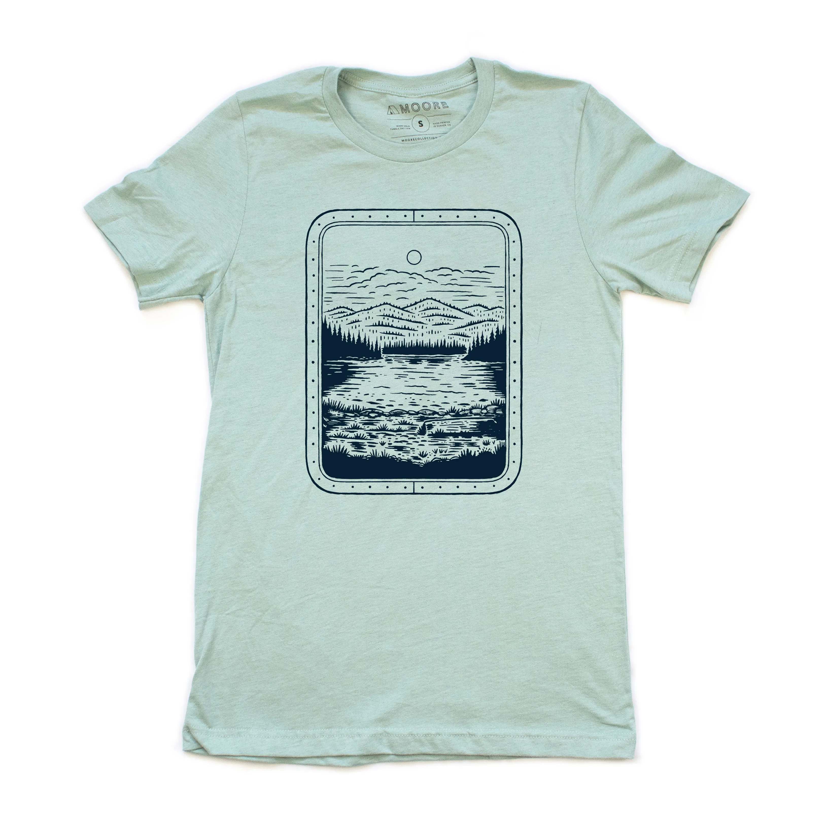 Lake View Tee-Dusty Blue