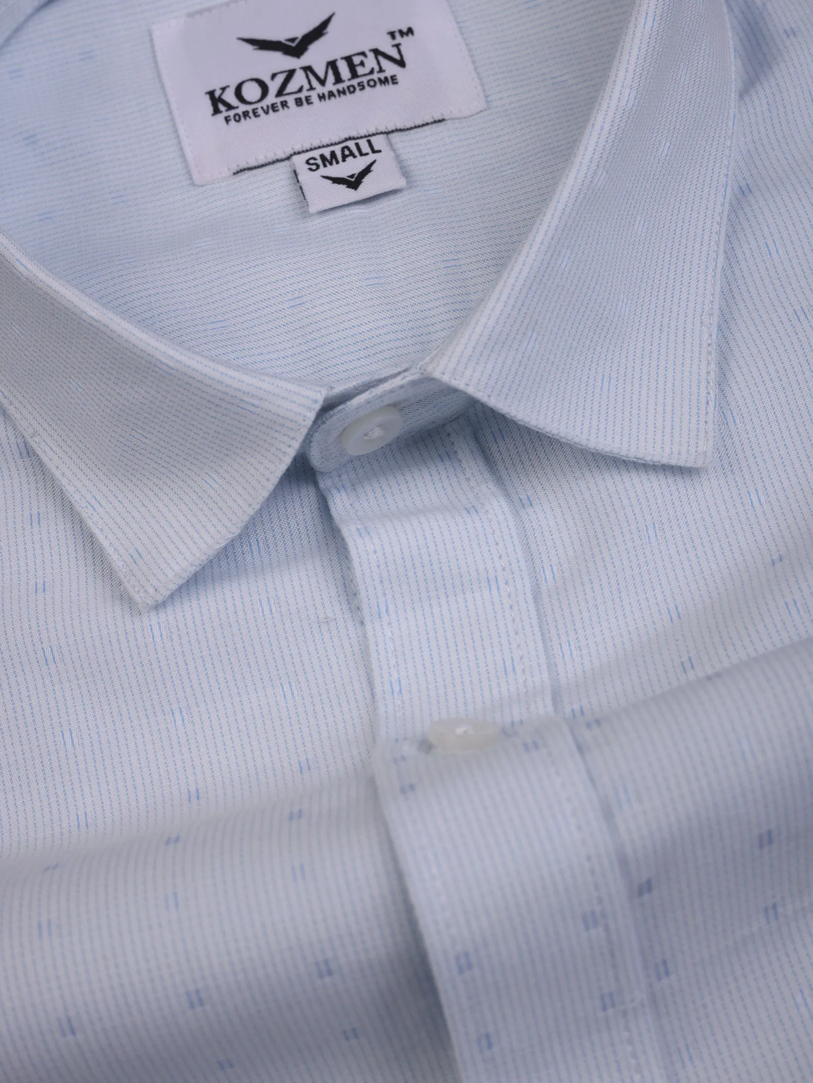 Light Aqua Striped Cotton Shirt