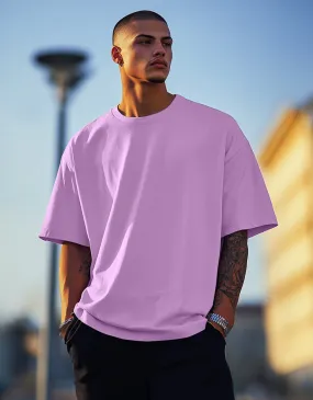 Lilac Solid Oversized T-shirt