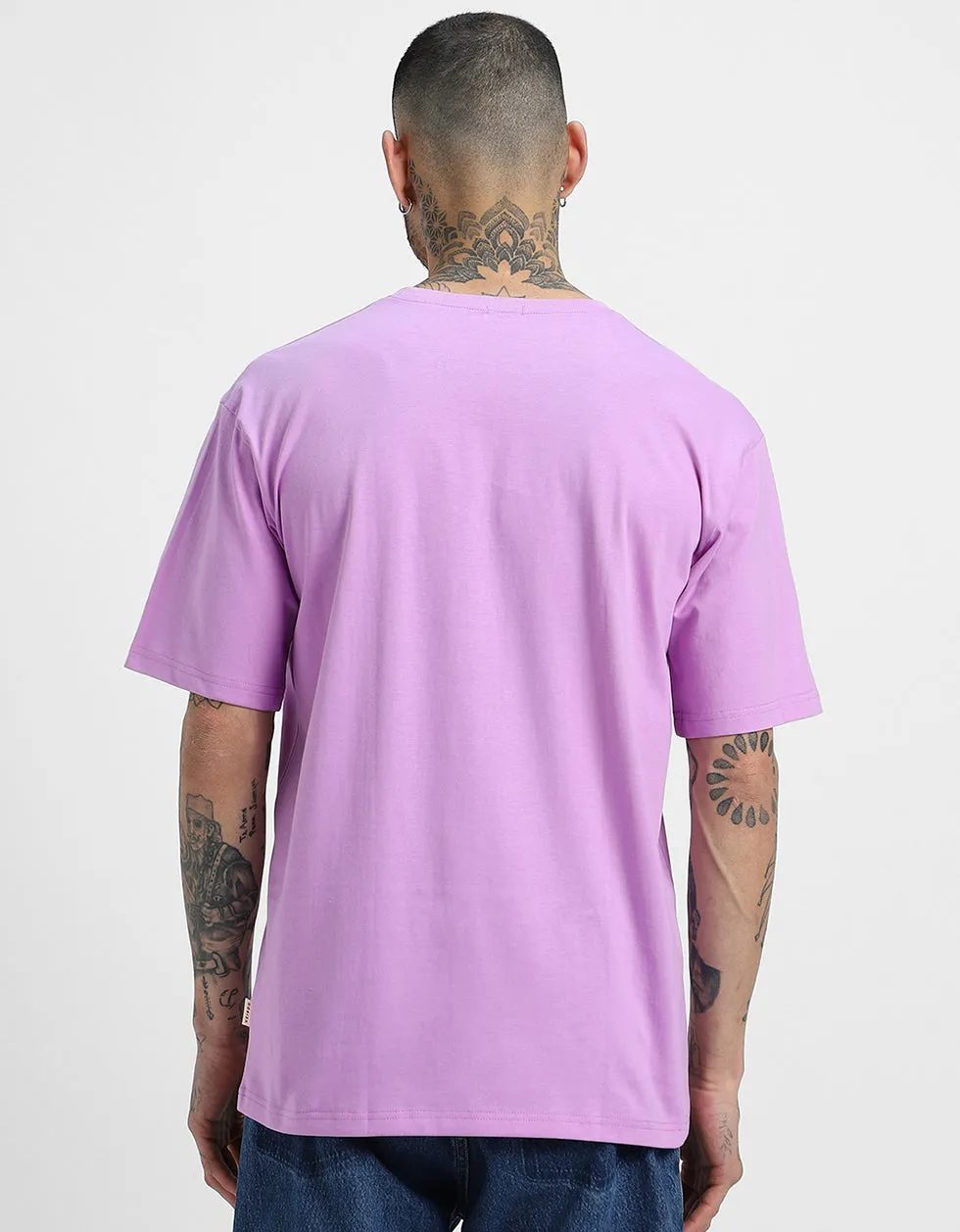 Lilac Solid Oversized T-shirt