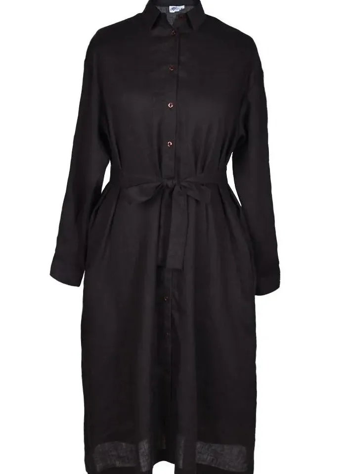 Linen Dress Ausme Charcoal