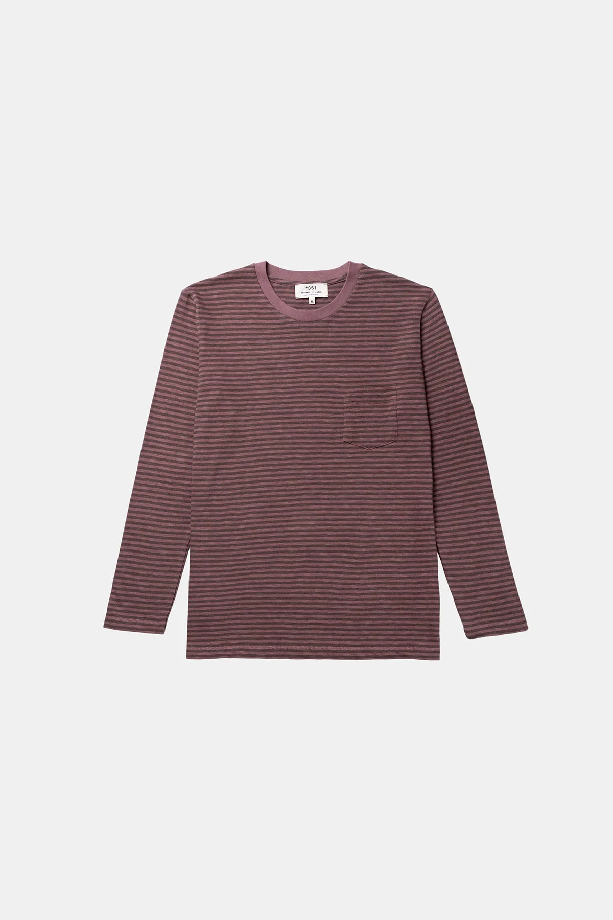 Long Sleeve Striped Espresso and Aubergine T-Shirt