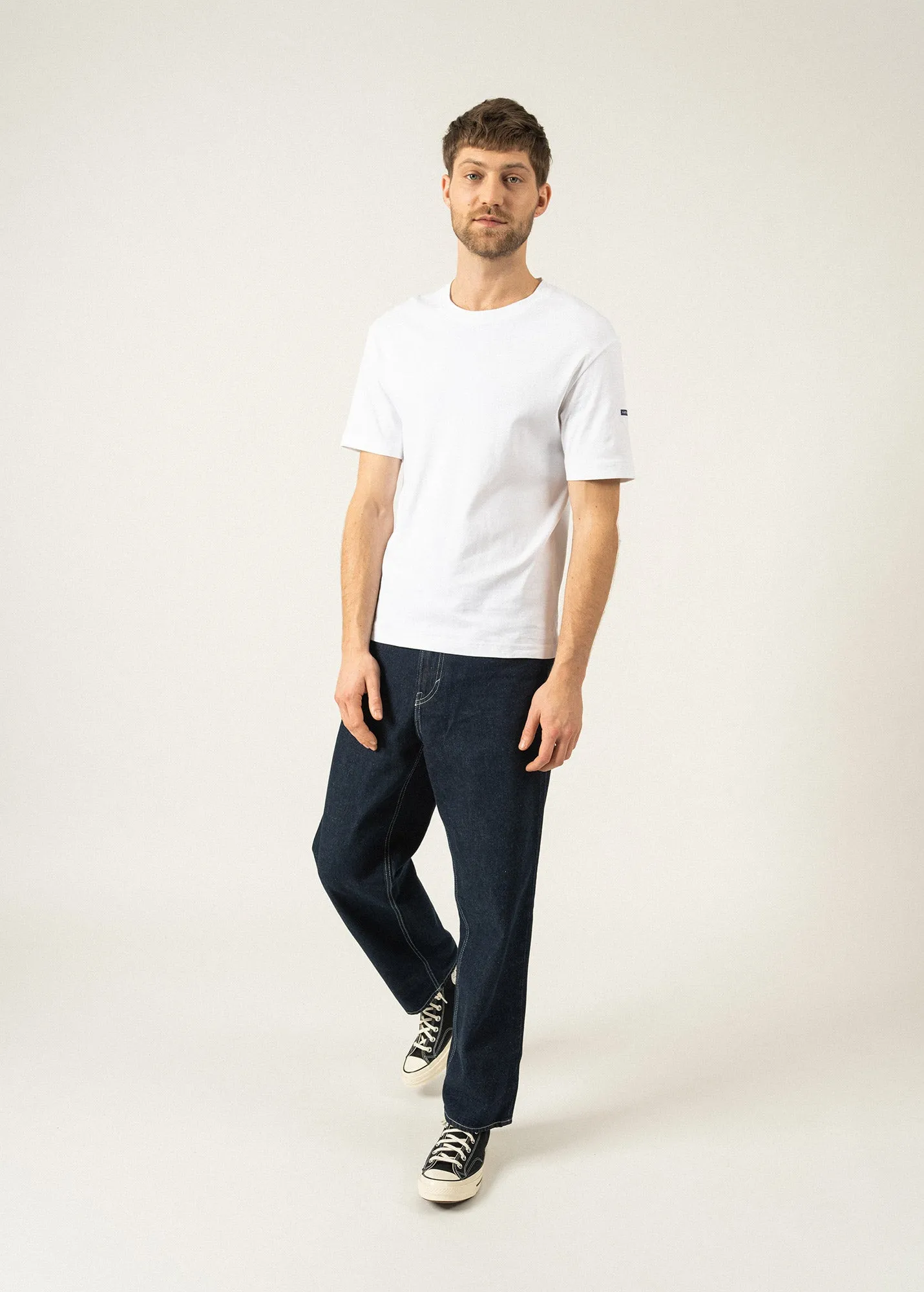 Lumio short sleeves t-shirt - round neck, in cotton (BLANC)