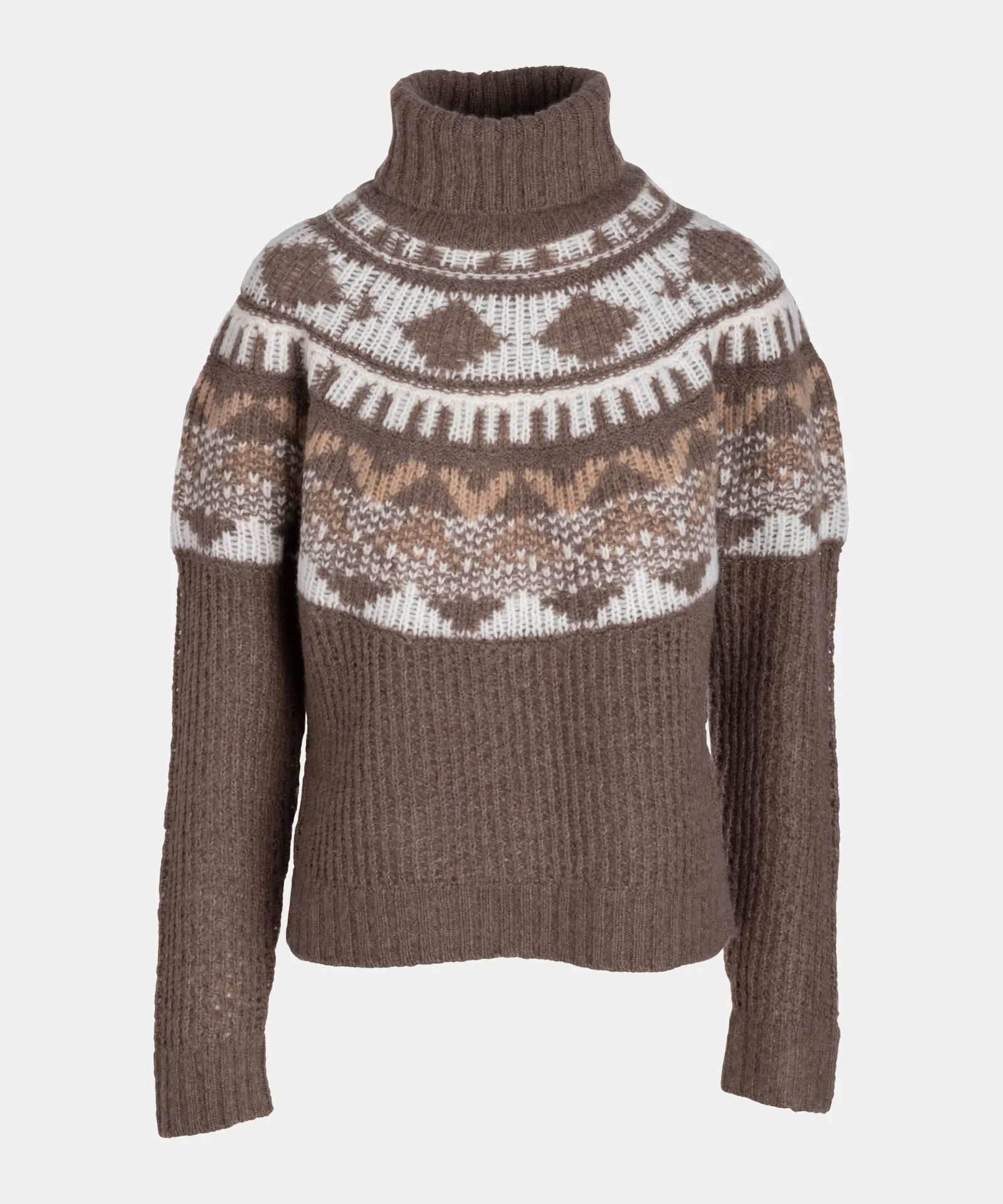 Luxe Cashmino Fair Isle Turtleneck