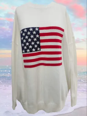 Luxury American Flag Oversized Sweater