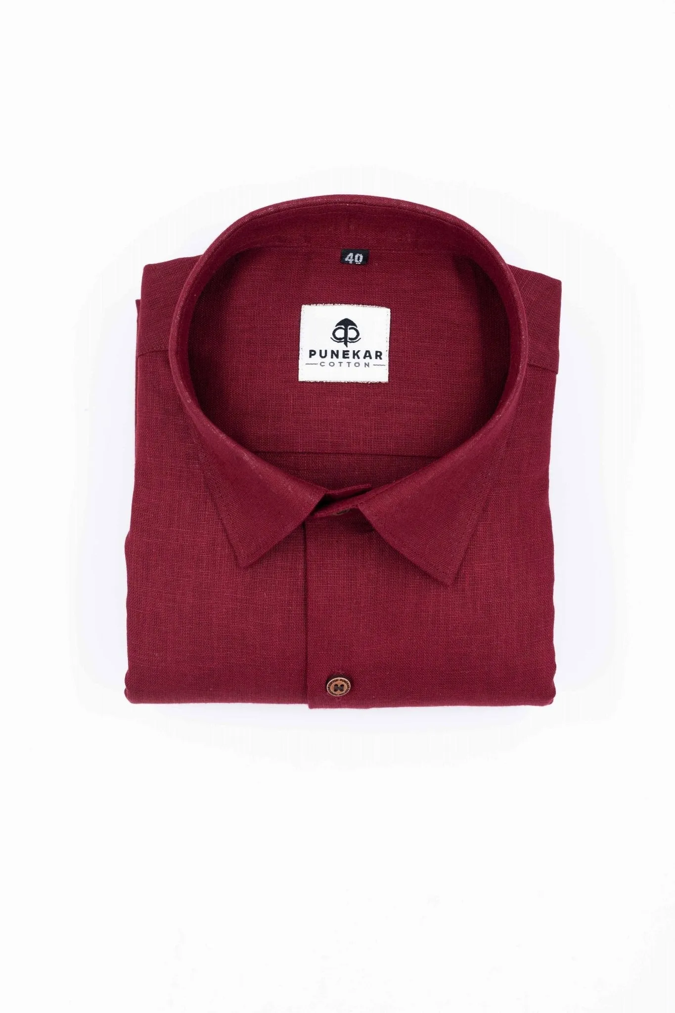 Maroon Color Linen Formal Shirts For Men