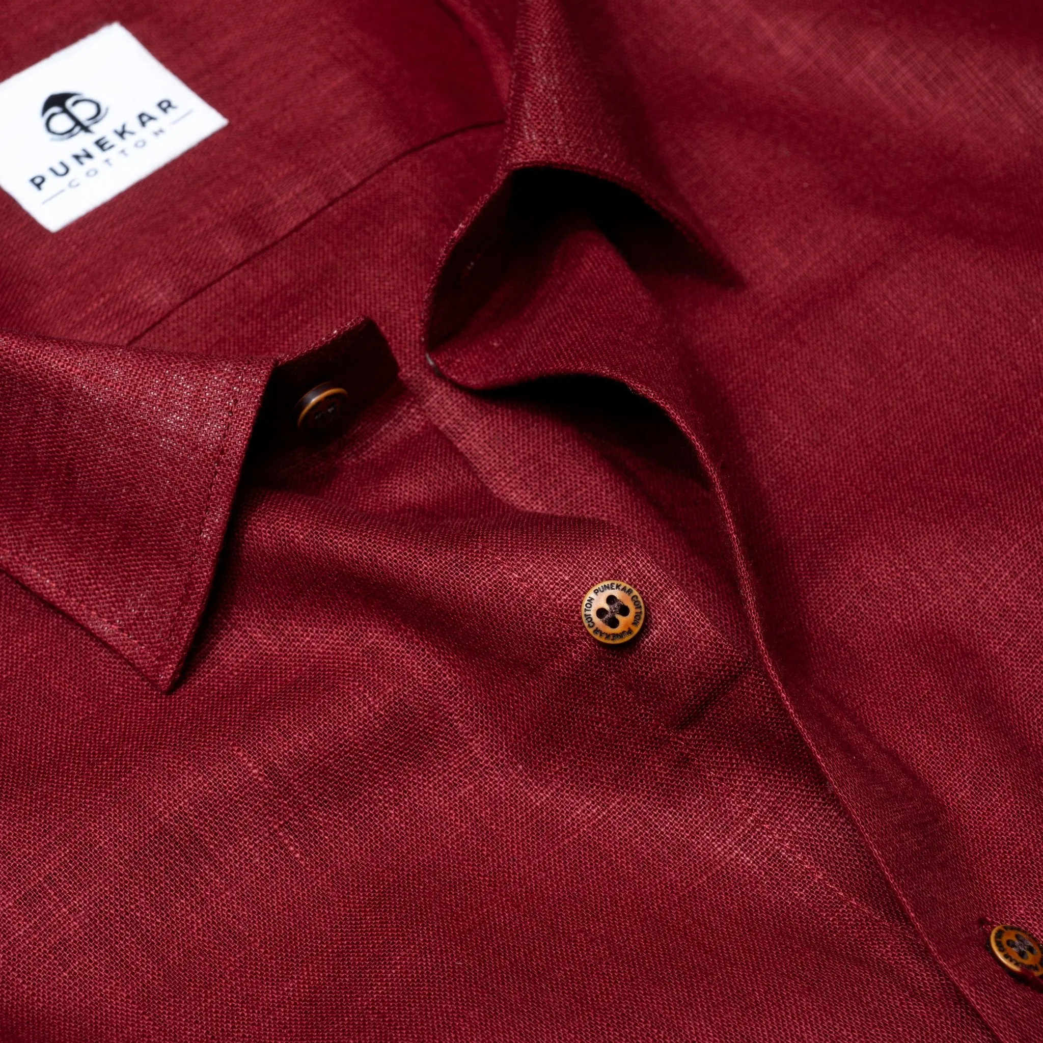 Maroon Color Linen Formal Shirts For Men