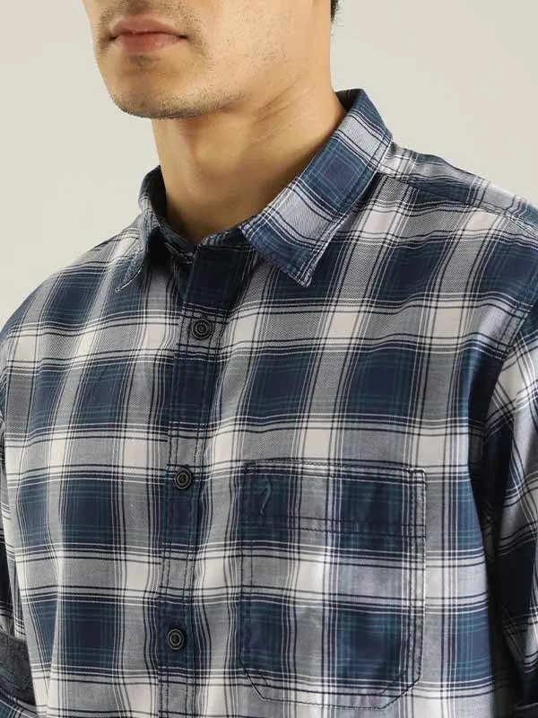 Men Checked Full Sleeve Cotton Blend Shirt