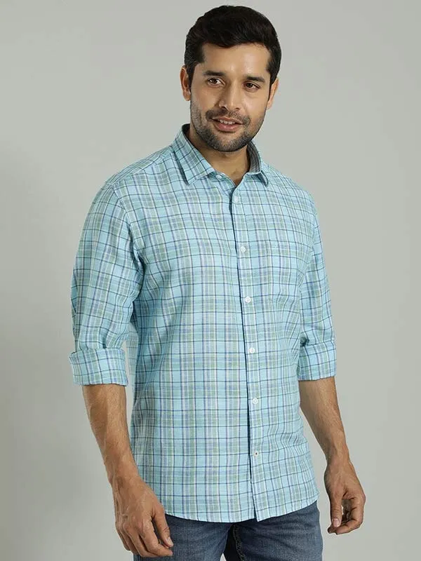 Men Checked Full Sleeve Cotton Blend Shirt