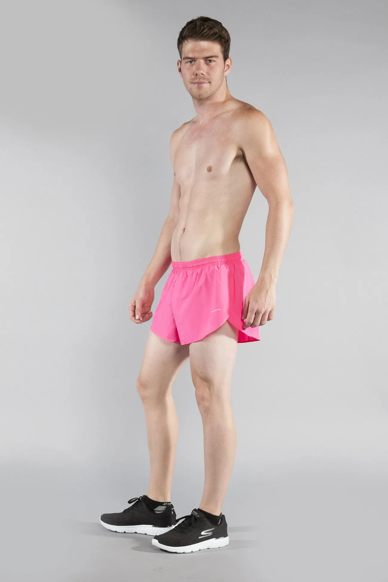 Men's 1" Elite Split Shorts- Hot Pink